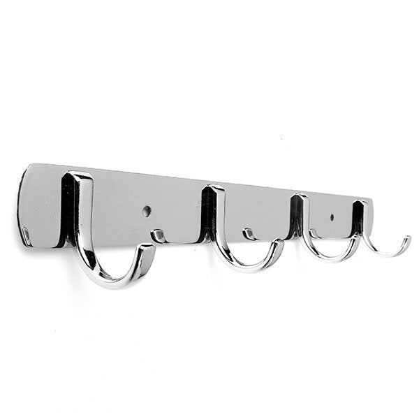 3/4/5/6 Hooks Wall Door Stainless Steel Kitchen Clothes Hook Hanger