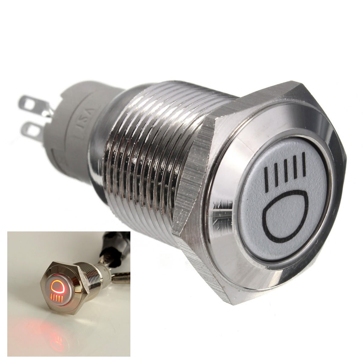 12V 16mm Self Lock Push Button Switch LED Switch For Cars Waterproof Switch
