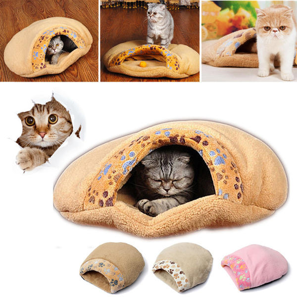 Lovely Warm Cat House Soft Sleeping Bag Cute Cat Bed Cave