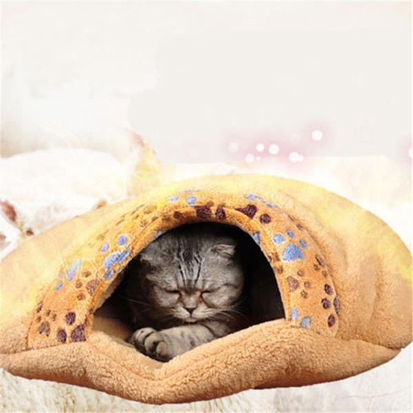 Lovely Warm Cat House Soft Sleeping Bag Cute Cat Bed Cave