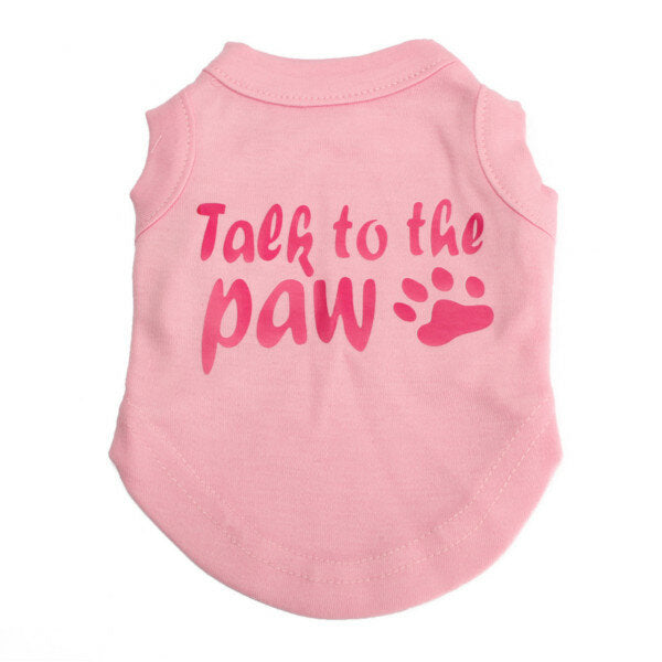 Talk to the Paw Small Paw Print Pet Dog Cat Summer Cotton Vest