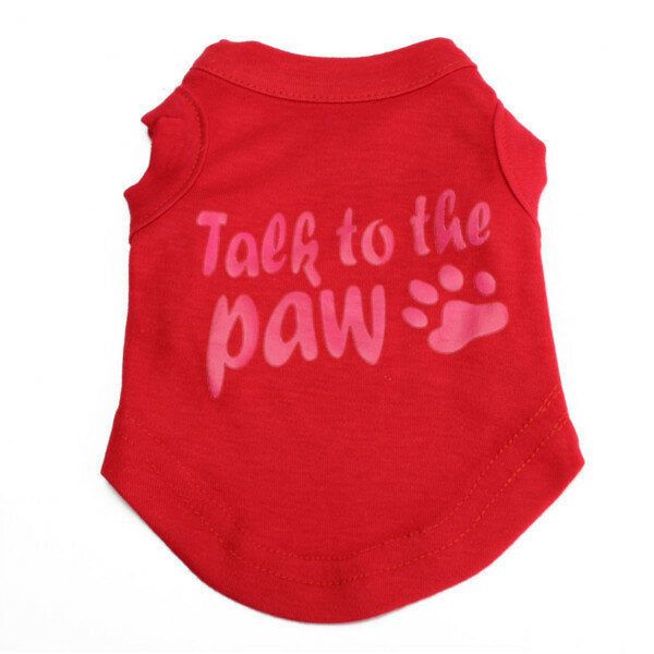 Talk to the Paw Small Paw Print Pet Dog Cat Summer Cotton Vest