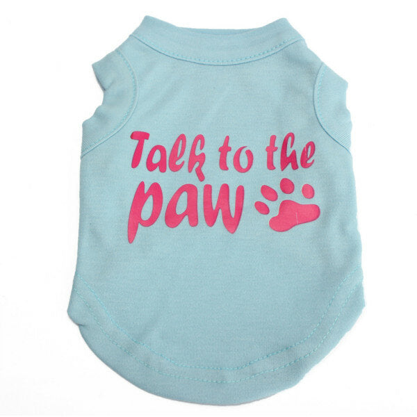 Talk to the Paw Small Paw Print Pet Dog Cat Summer Cotton Vest