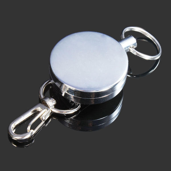 4cm Full Metal Tool Belt Retractable Key Ring Pull Chain Clip With Hook