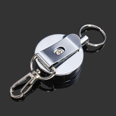 4cm Full Metal Tool Belt Retractable Key Ring Pull Chain Clip With Hook