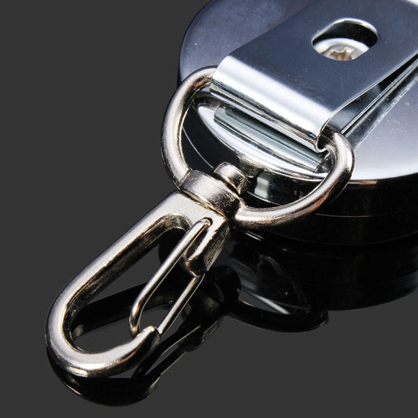 4cm Full Metal Tool Belt Retractable Key Ring Pull Chain Clip With Hook