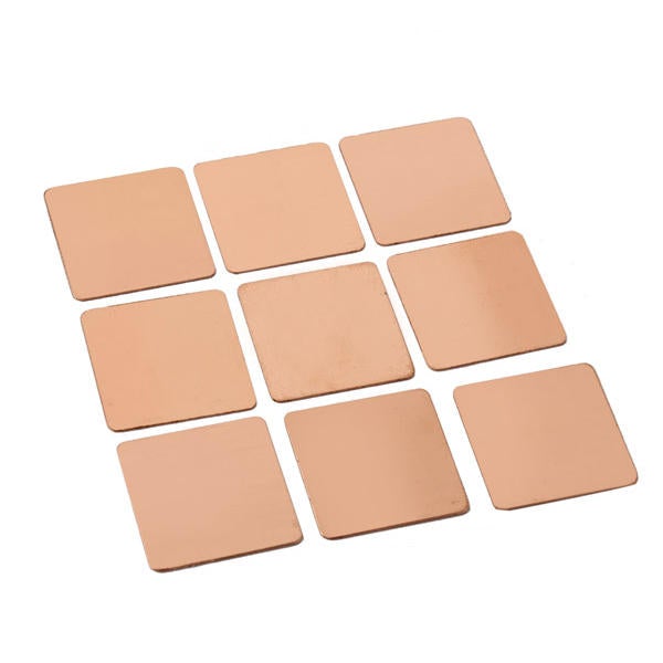 100pcs 15x15x0.3mm Pure Copper Cooling Plate Thermal Conductivity Copper