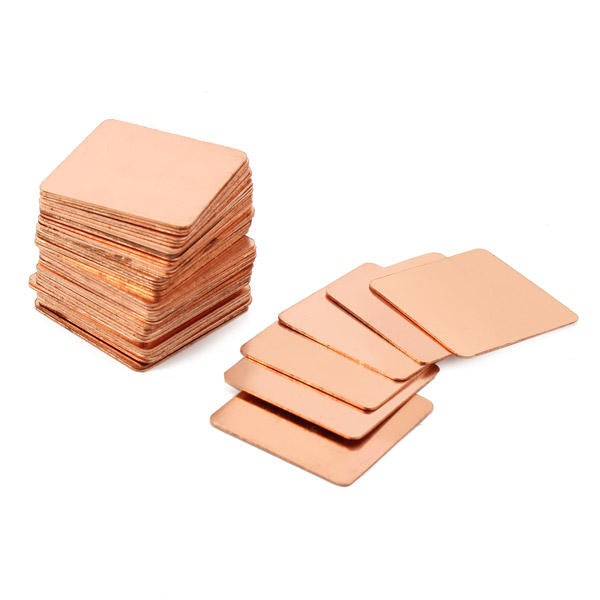 100pcs 15x15x0.3mm Pure Copper Cooling Plate Thermal Conductivity Copper