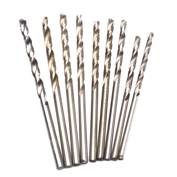 10Pcs 0.3-3mm Micro HSS Twist Drilling Bits Straight Shank Electrical Drill Tool