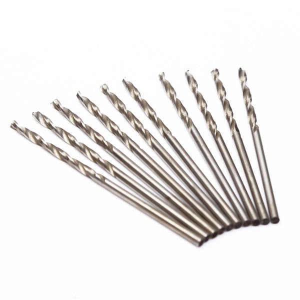 10Pcs 0.3-3mm Micro HSS Twist Drilling Bits Straight Shank Electrical Drill Tool