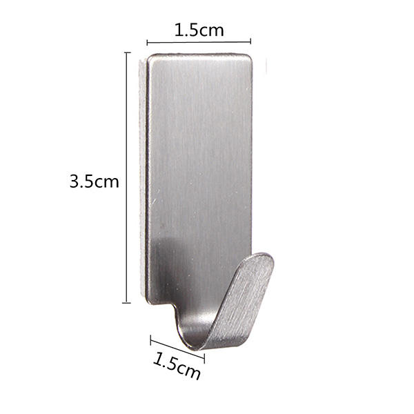 6Pcs Stainless Steel Adhesive Clothes Hanger Hook Wall Door Hook Bathroom Towel Holder