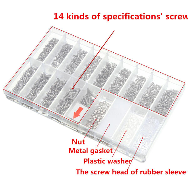 1000pcs Glasses Sunglass Spectacles Screws Nut Repair Kit With a Plastic Case