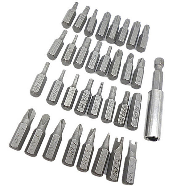 33pcs Magnetic Screwdriver Bit Set Torx Hex Star Spanner Tri Wing Electric Screwdriver Hex Bits with Holder