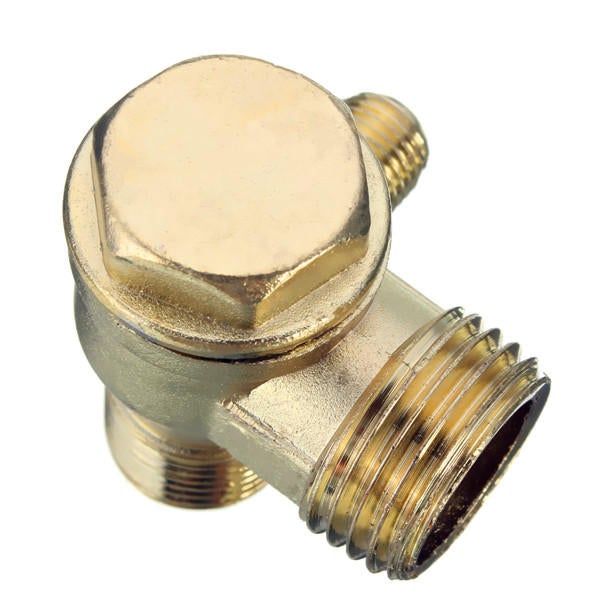 90 Degree Brass Copper Male Threaded Check Valve Connector Tool for Air Compressor
