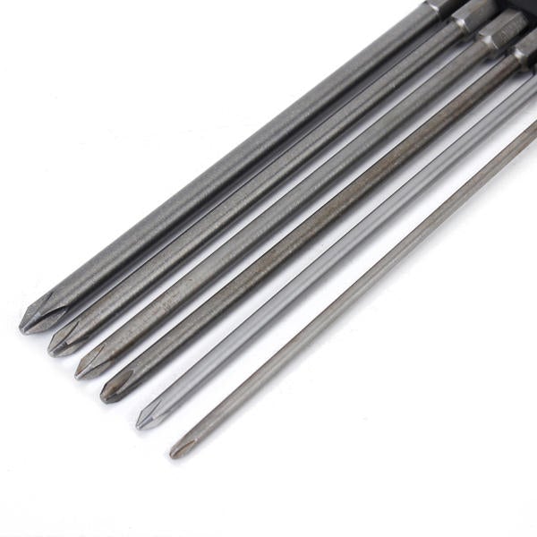 6pcs 150mm 3mm-6mm Magnetic Hex Cross Head Screwdriver Bit Set Electric Screwdriver