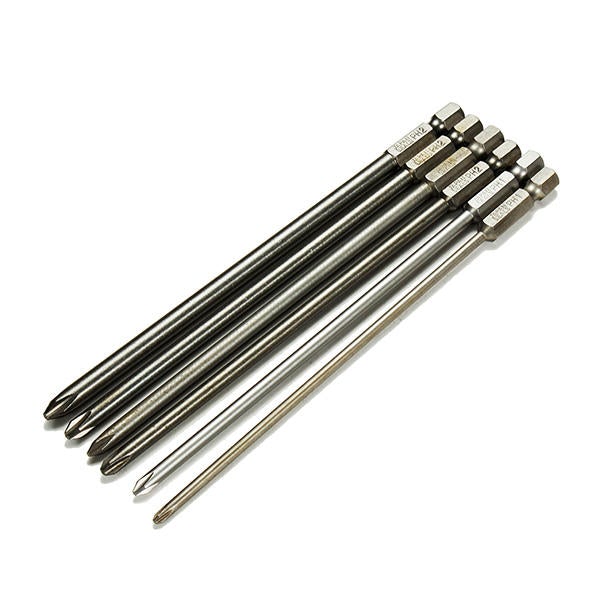 6pcs 150mm 3mm-6mm Magnetic Hex Cross Head Screwdriver Bit Set Electric Screwdriver