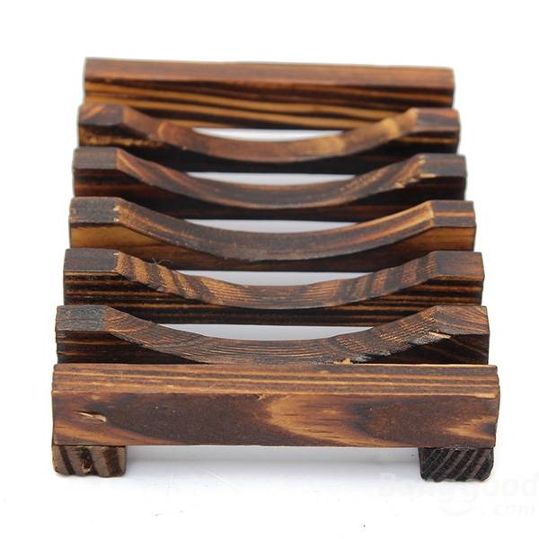 10.8x8x2.5cm Wooden Handmade Bathroom Soap Dish Sink Sponge Holder Sundries Rack