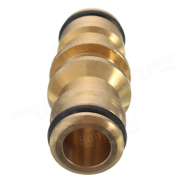 Brass Two-way Quick Joint Hose Connector Fitting For Wash Car Pipe Garden Water Hose