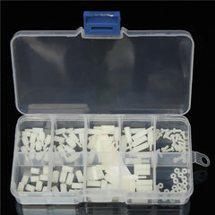 M2 Nylon Screw White Hex Screw Nut Nylon PCB Standoff Assortment Kit 120pcs