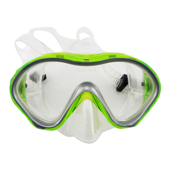 Children's Snorkeling Goggles and Snorkel Combos Goggles Blue and Green