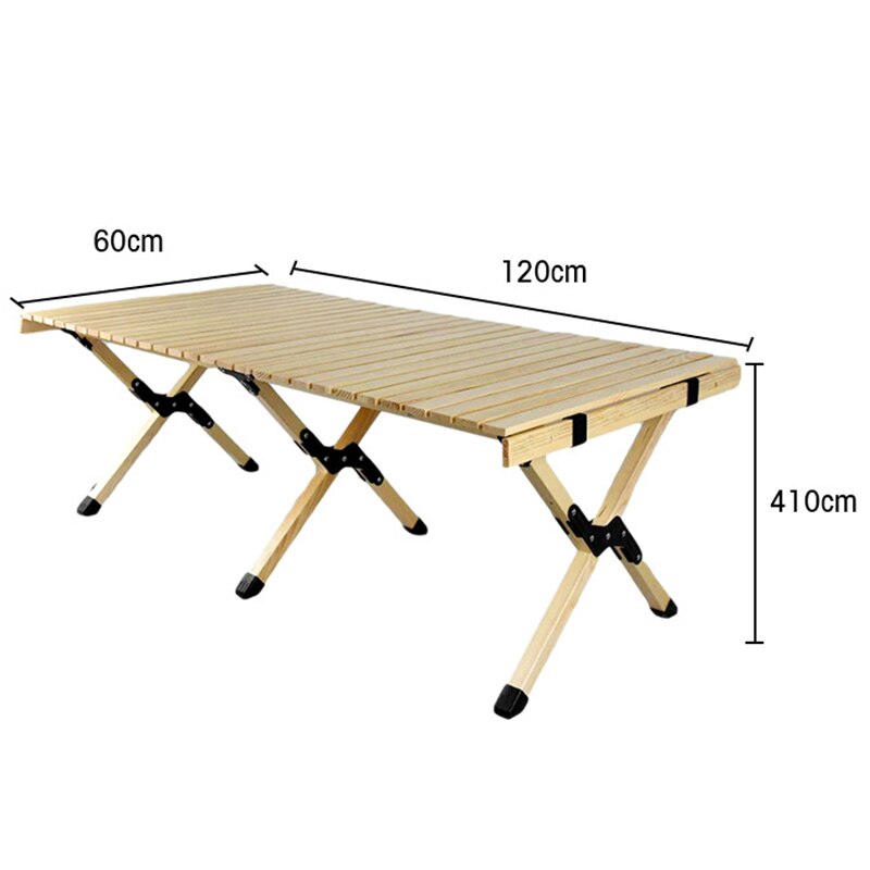 Folding Wood Table Portable Camping Large Wooden Desk with Carry Bag for Beach Picnic Outdoor Garden Backyard Furniture