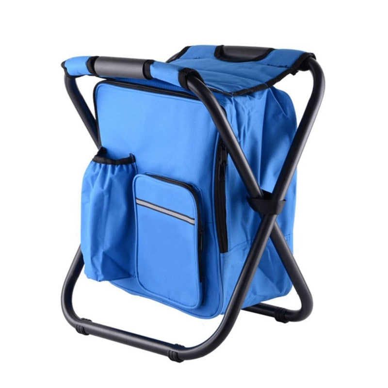 2 in 1 Backpack Chair Folding Camping Chair Bag Fishing Stool Convenient Wear-resistantv for Outdoor Hunting Climbing Equipment