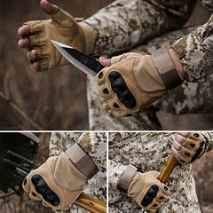 Military Fingerless Hard Knuckle Tactical Gloves Half Finger Tactical Gloves for Hiking Cycling Climbing Outdoor Camping Sports