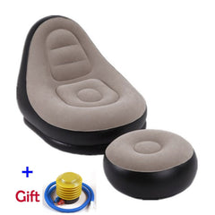 Inflatable Chair Living Room Flocking Sofa Recliner Folding Lounger Pedal Lazy sofa Inflatable outdoor Camp Picnic Chair Sofa