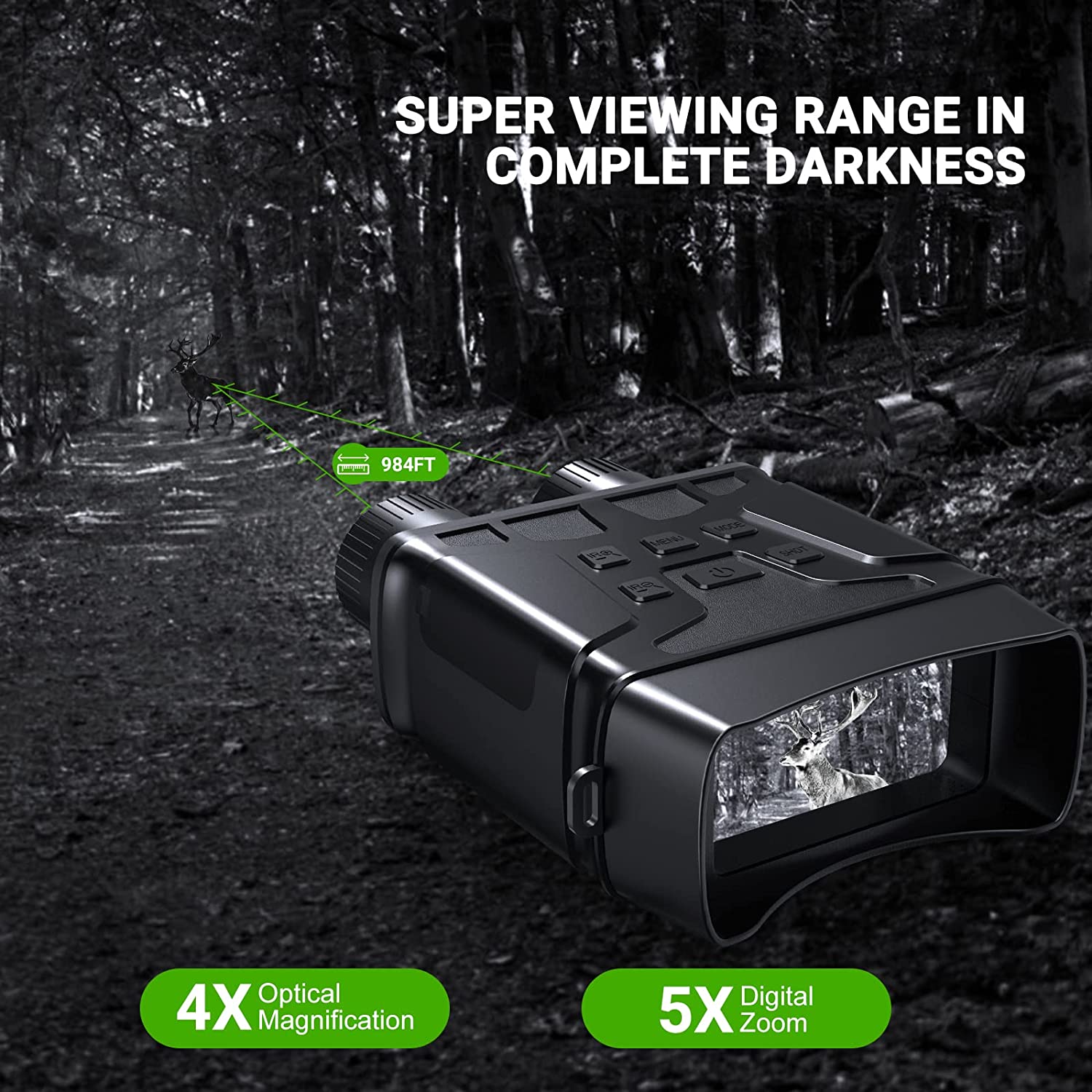 Night Vision Goggles for Complete Darkness 1080p FHD Video Night Vision Binocular for Hunt Camp Travel Surveillance espionage