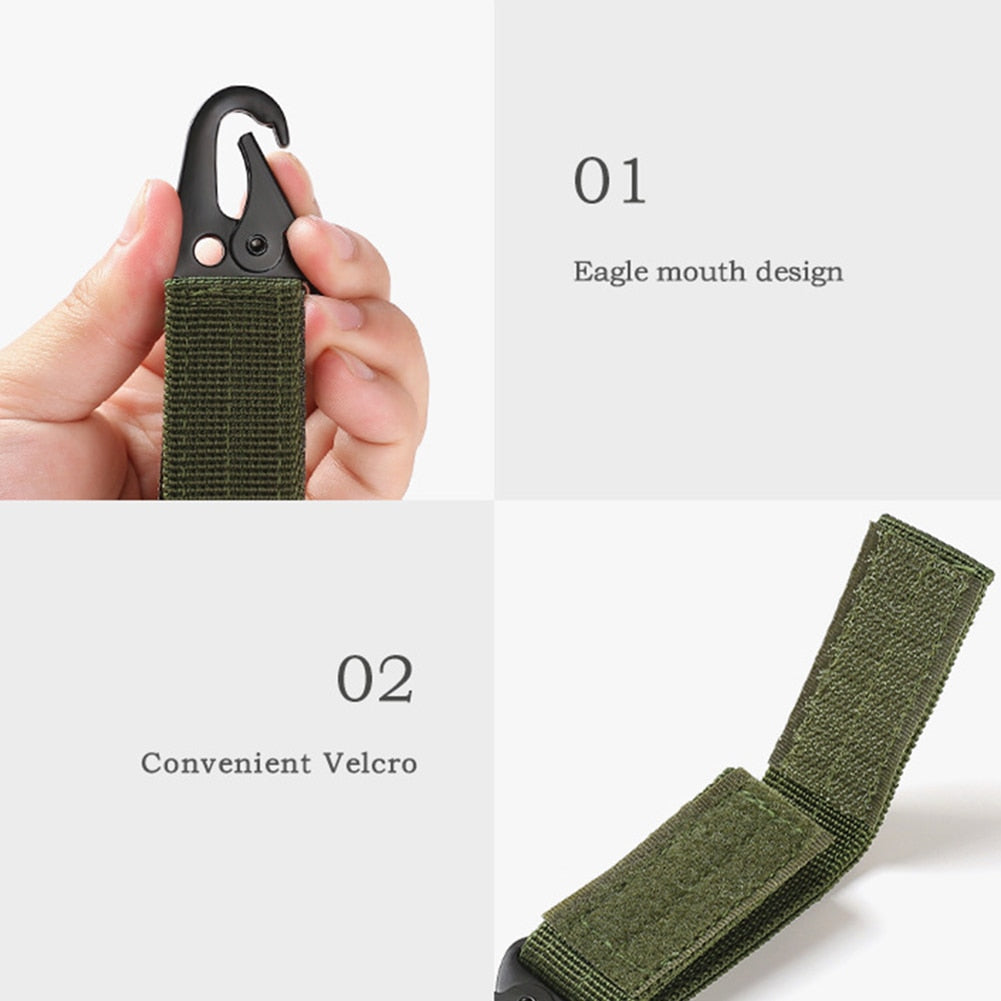 Tactical Hanging Buckle Molle Nylon Webbing Belt Triangle Buckle Outdoor Climbing Camping Tool Accessory Carabiner Keychain