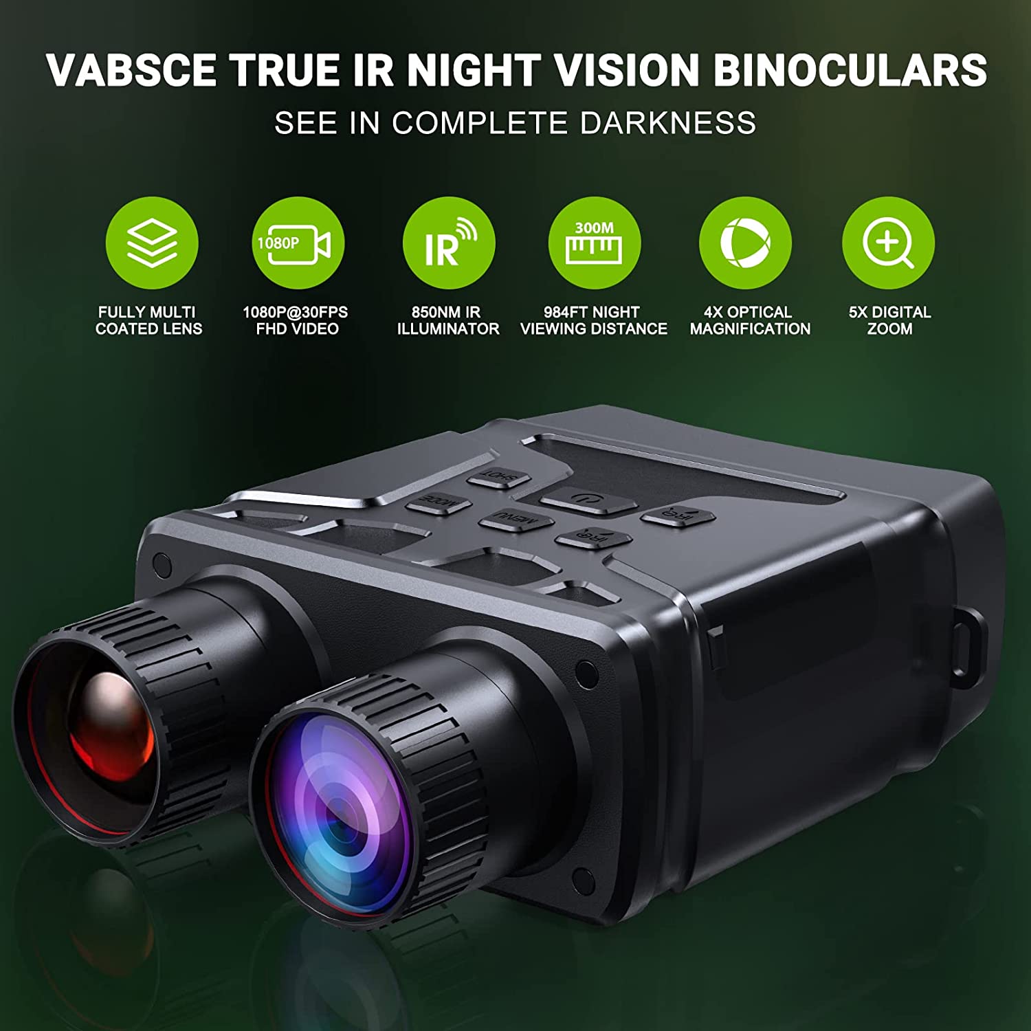 Night Vision Goggles for Complete Darkness 1080p FHD Video Night Vision Binocular for Hunt Camp Travel Surveillance espionage