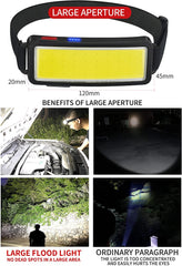 Trend Cob Headlights Outdoor Household Portable LED Headlight with Built-in 1200mah Battery USB Rechargeable Head Lamp