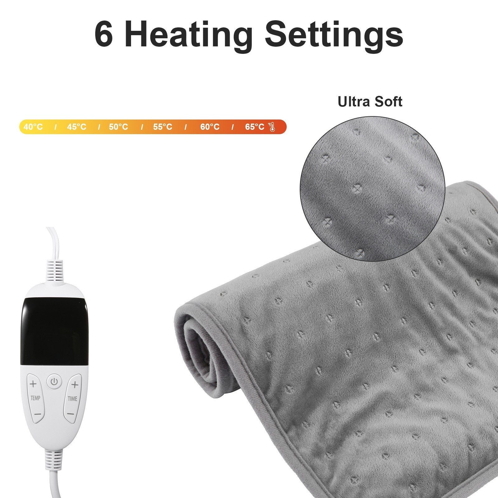 Electric Heated Warmers Washable Electric Heating Pad 6 Heating Settings Cozy Electric Blanket for Feet Hands Back Home Office