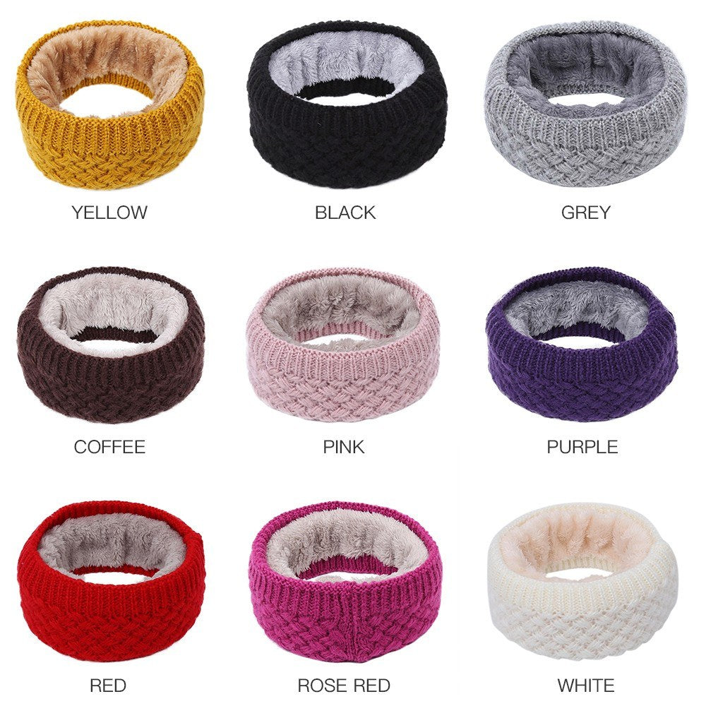 Winter Ribbed Knitted Circle Loop Ring Scarf Thickness Collar Scarves Neck Warmer