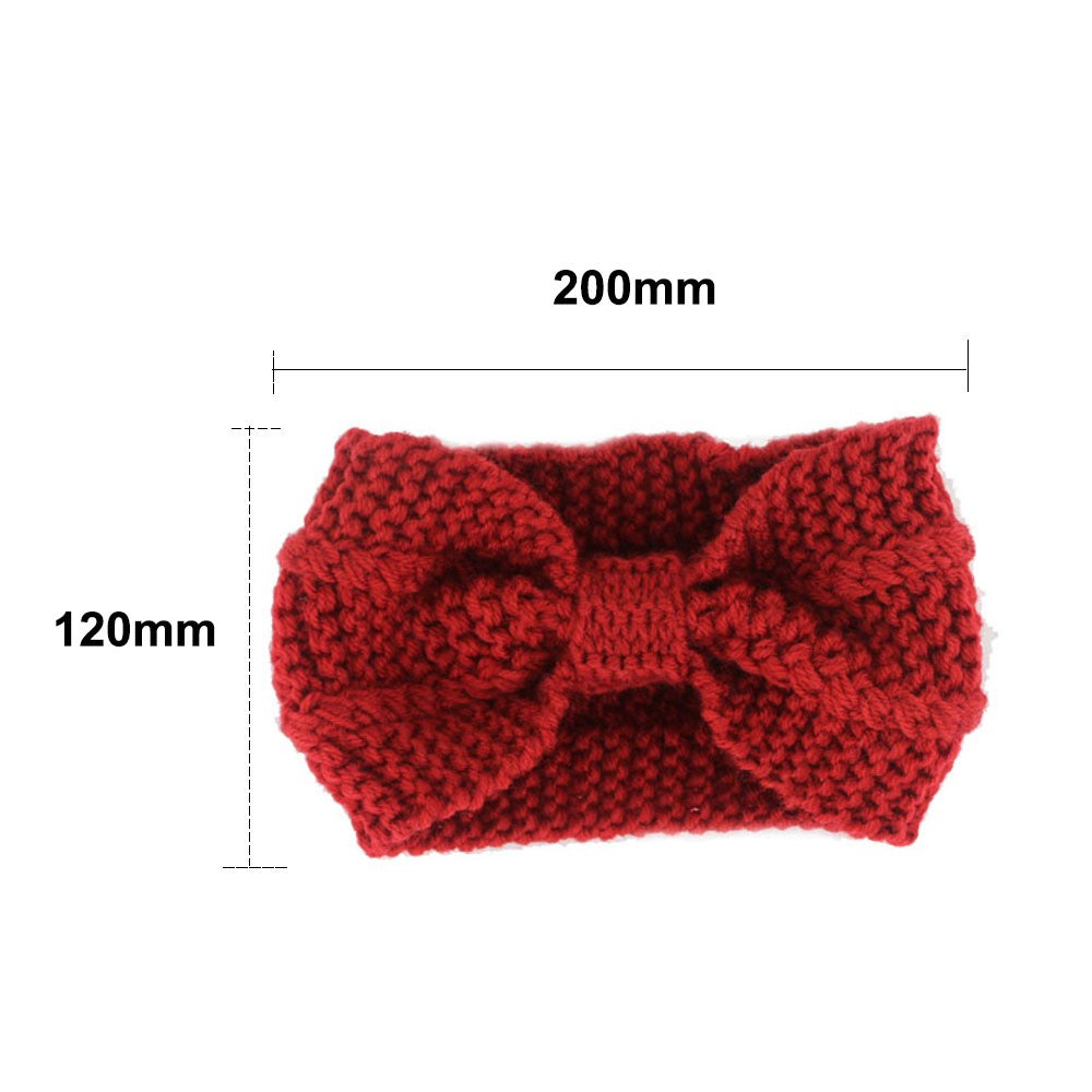 Fashion Winter Warm Women Crochet HeadbandSolid Color Bow Knot Knitted Ear Warmer Headwrap Hair Band