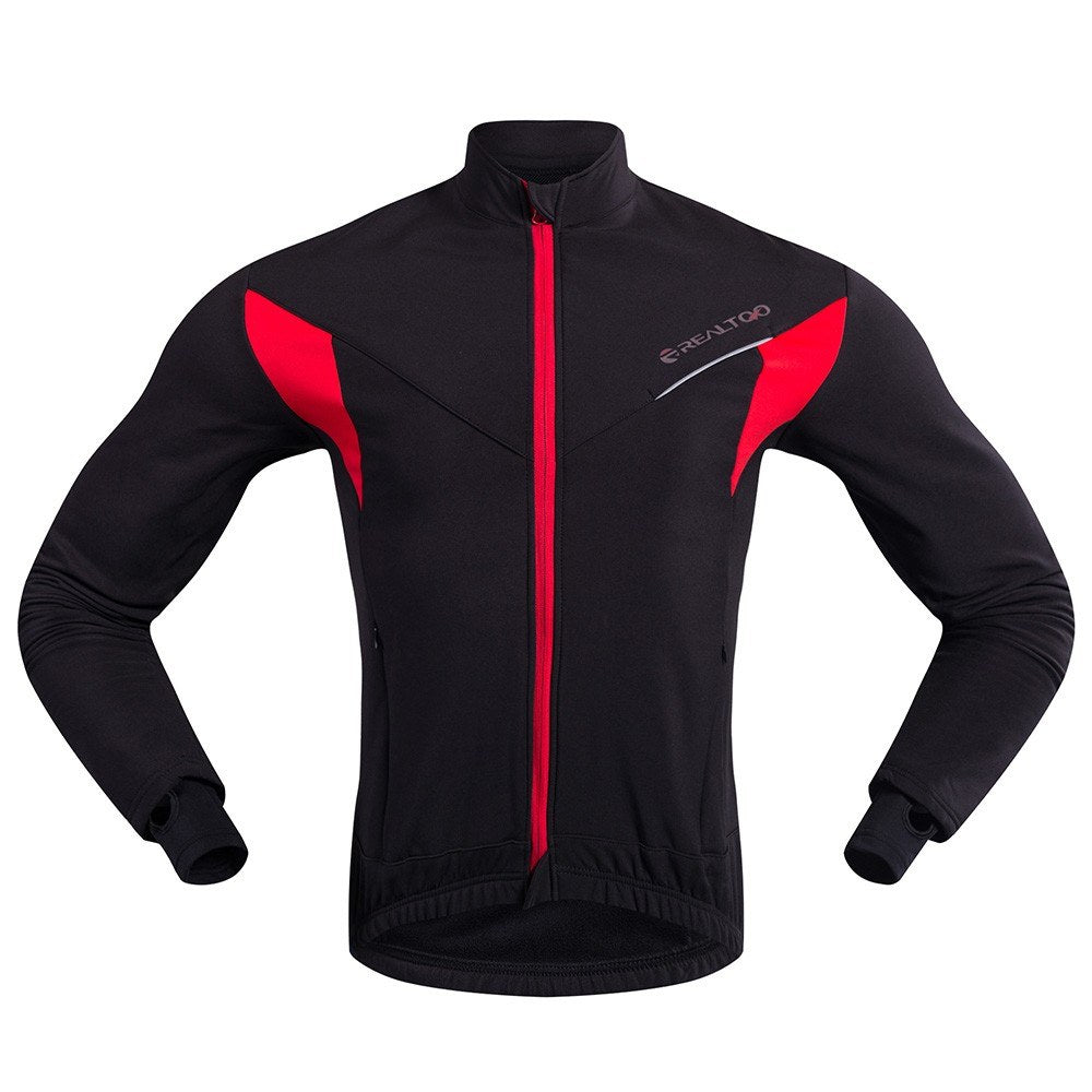 Men Cycling Clothing Set Outdoor Sports Winter Warm Thermal Fleece Long Sleeve Bike Jacket Pants Bicycle Suit