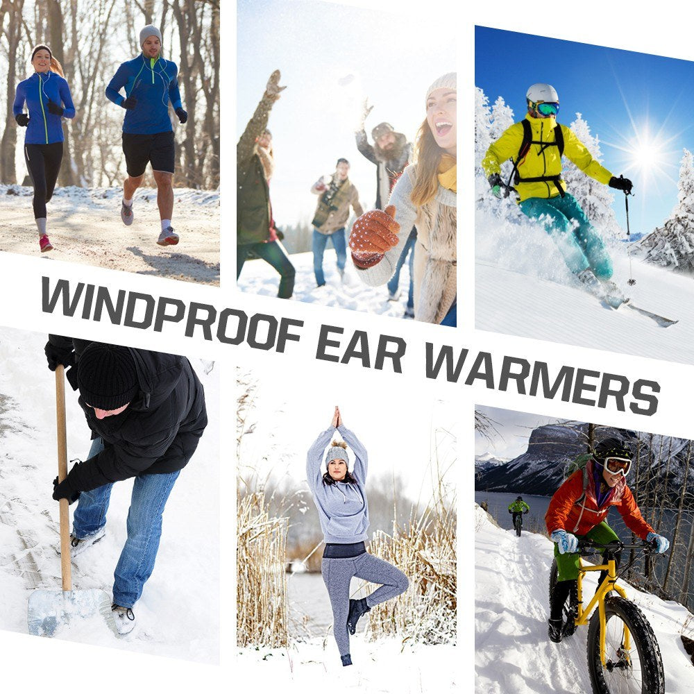 Windproof Fleece Cycling Ear Warmers Muffs HeadbandMen and Women Winter Running Yoga Skiing Workout
