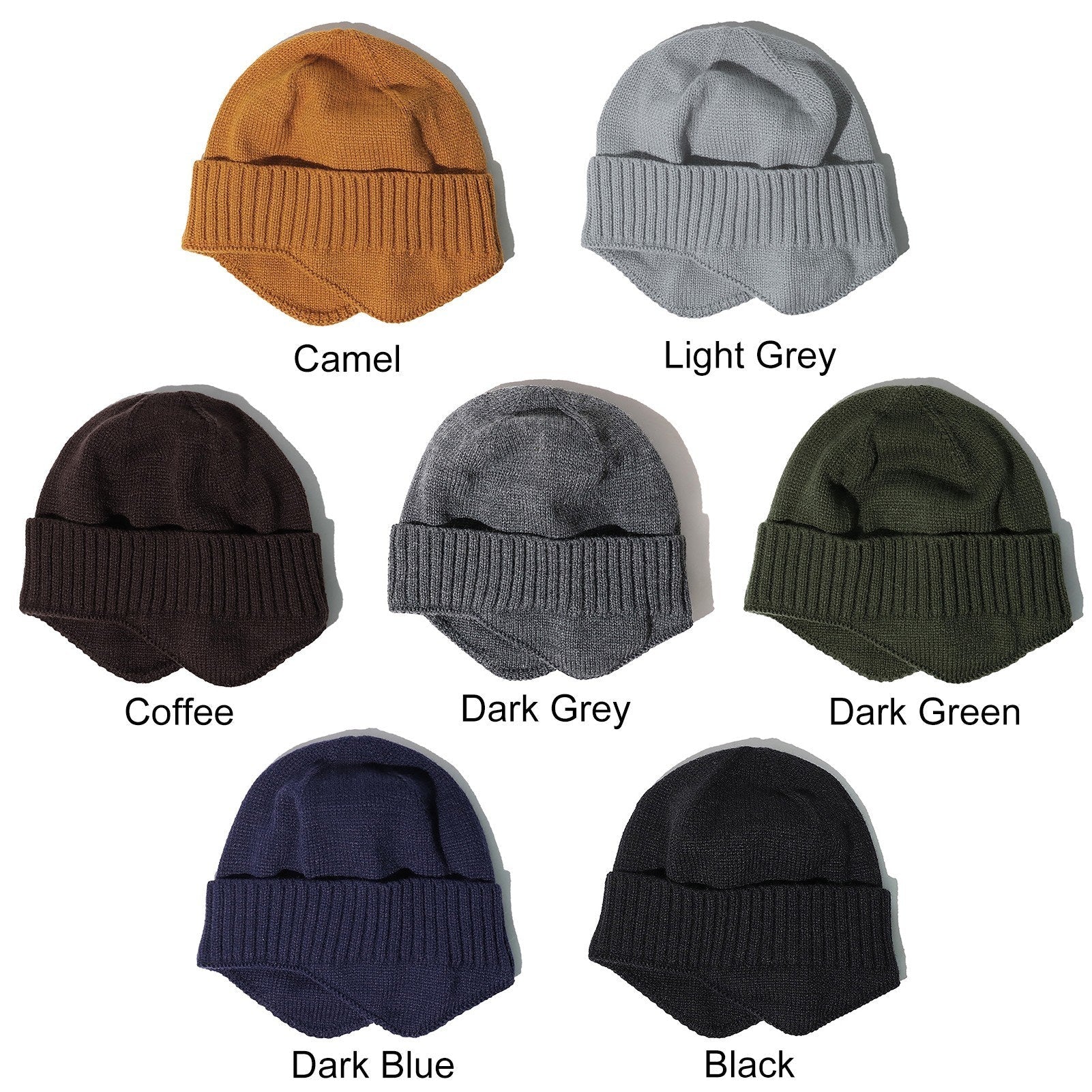 Men Women Winter Knitted Hat Warm Fleece Earflaps Windproof Outdoor Sport Cycling Beanie Hat