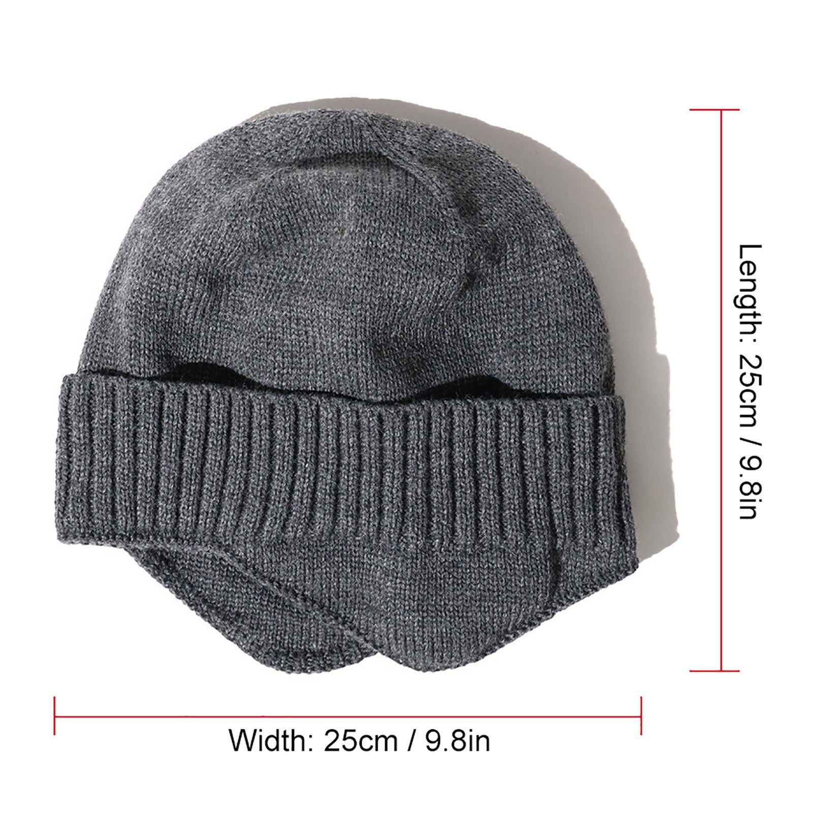 Men Women Winter Knitted Hat Warm Fleece Earflaps Windproof Outdoor Sport Cycling Beanie Hat