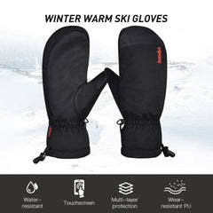 Winter Warm Gloves Windproof Water-resistant Snow Gloves Mittens for Outdoor Cycling Skiing Running