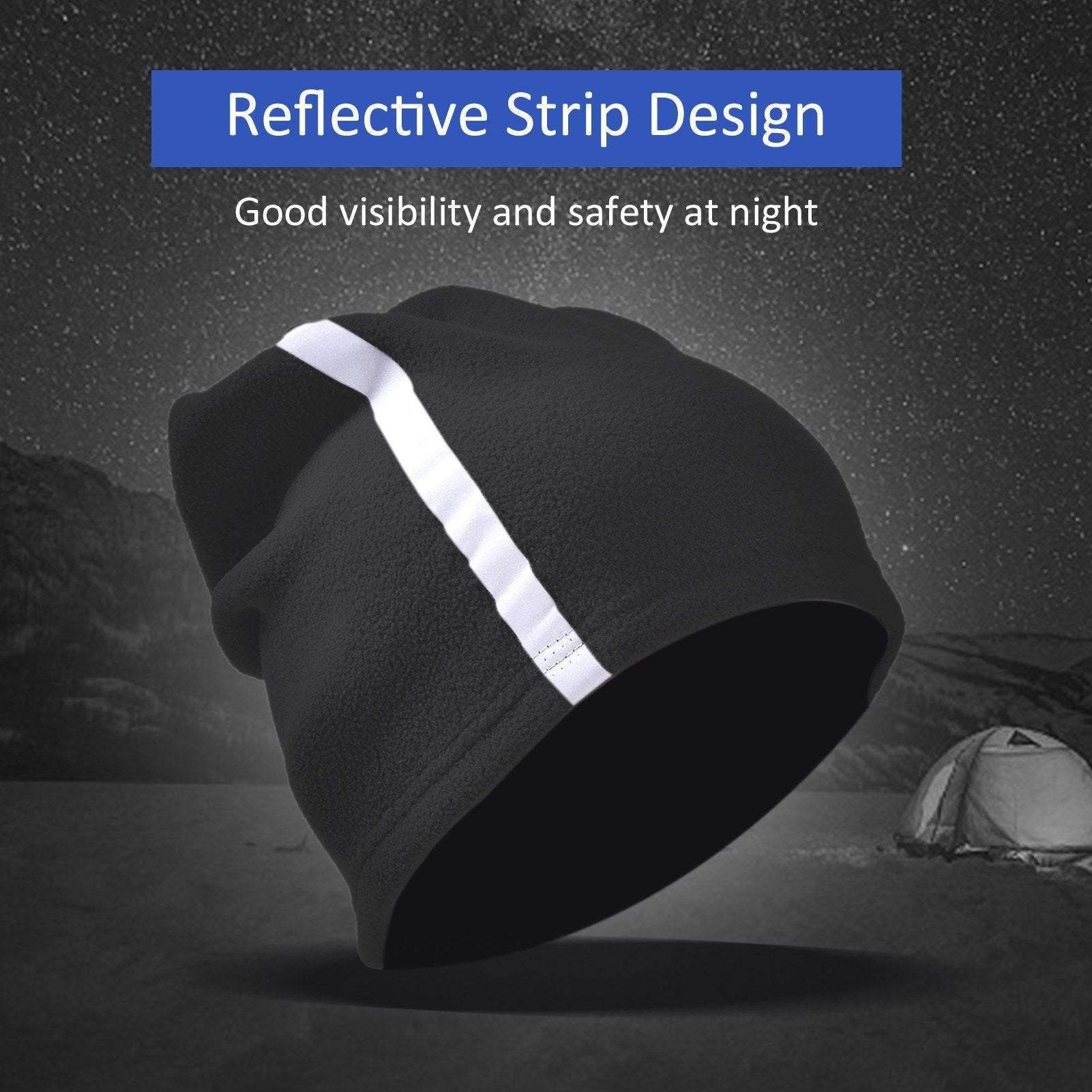 Adjustable Fleece Neck Gaiter Warmer Reflective Safety Face Cover Balaclava Winter Warm Outdoor Sport Scarf for Men and Women Skiing Cycling Running