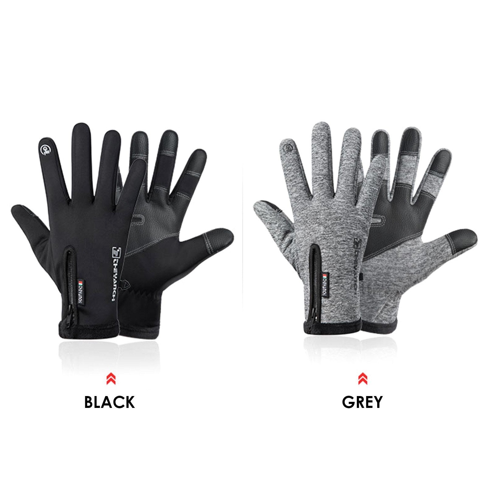 Winter Glove Warm Plush Lining N-on-slip Touching Screen with Zipper For Sport Bike Riding