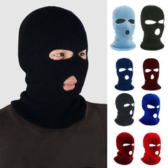 Thermal Face Mask Wind-proof 3 Hole Winter Knitted Cycling Mask Neck Warmer Motorcycle Under Helmet Lining Mask Caps Ultimate Thermal Retention Hat Full Face Cover Ski Mask