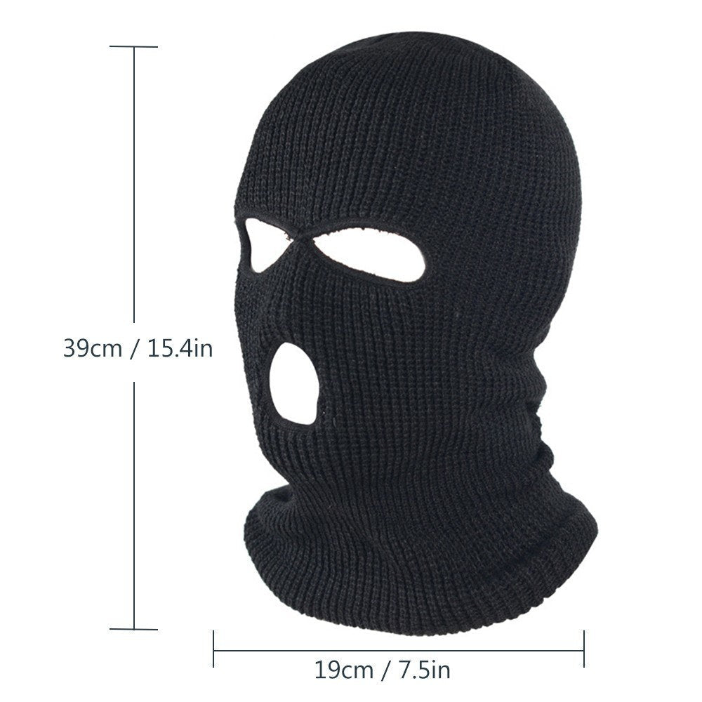 Thermal Face Mask Wind-proof 3 Hole Winter Knitted Cycling Mask Neck Warmer Motorcycle Under Helmet Lining Mask Caps Ultimate Thermal Retention Hat Full Face Cover Ski Mask