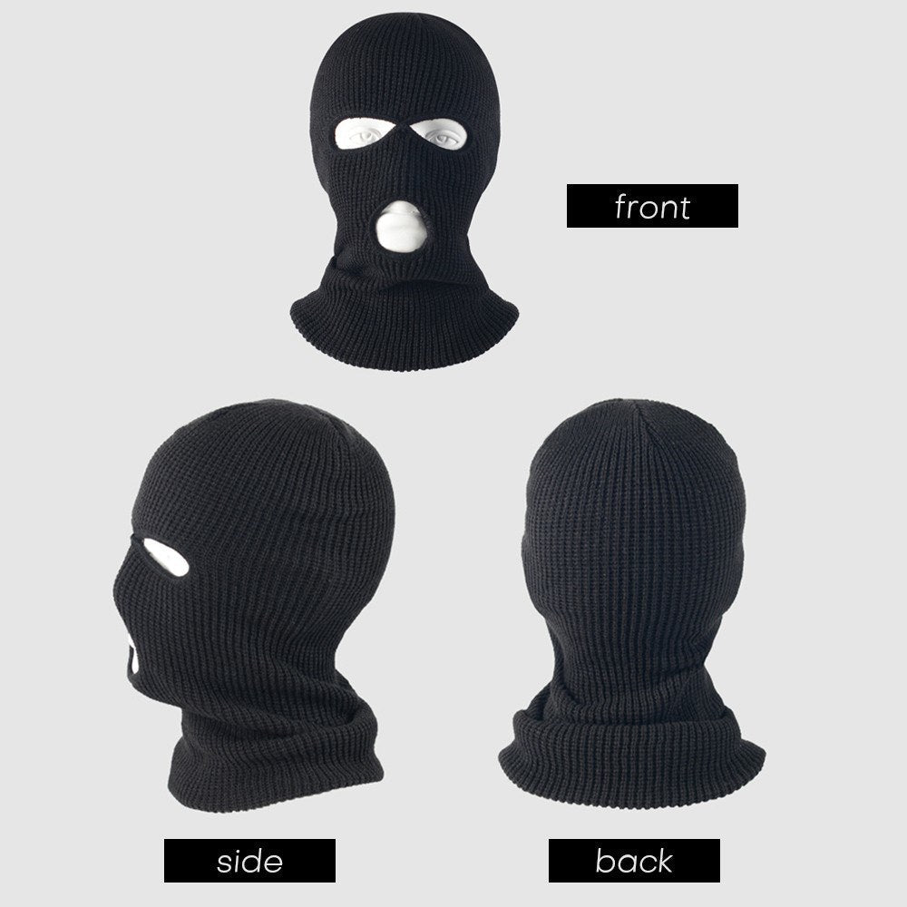 Thermal Face Mask Wind-proof 3 Hole Winter Knitted Cycling Mask Neck Warmer Motorcycle Under Helmet Lining Mask Caps Ultimate Thermal Retention Hat Full Face Cover Ski Mask