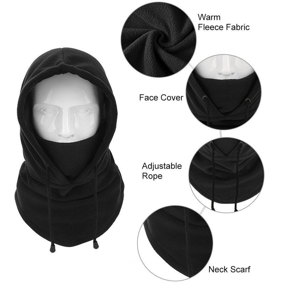 Winter Fleece Face Cover Windproof Ski Balaclava Warm Snow Hood for Motorcycling Skiing Ice Fishing Camping