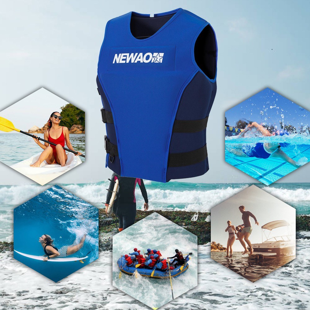 Adults Life Jacket Neoprene Safety Life Vest Float Suit for Kayaking Fishing Surfing Canoeing Sailing Water Ski Wakeboard Swimming