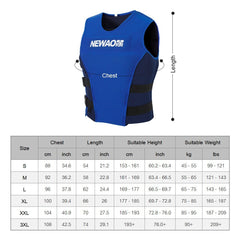 Adults Life Jacket Neoprene Safety Life Vest Float Suit for Kayaking Fishing Surfing Canoeing Sailing Water Ski Wakeboard Swimming