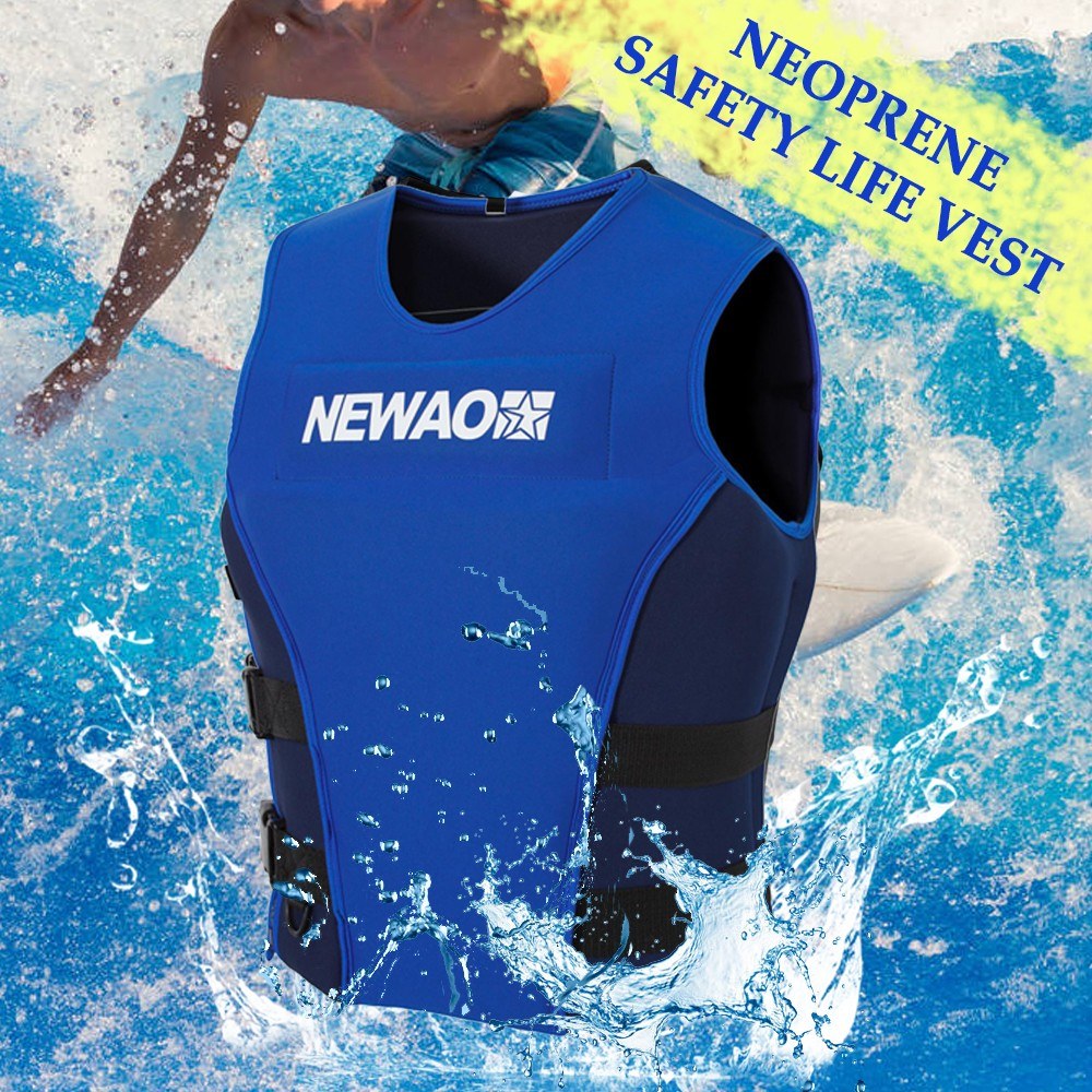 Adults Life Jacket Neoprene Safety Life Vest Float Suit for Kayaking Fishing Surfing Canoeing Sailing Water Ski Wakeboard Swimming