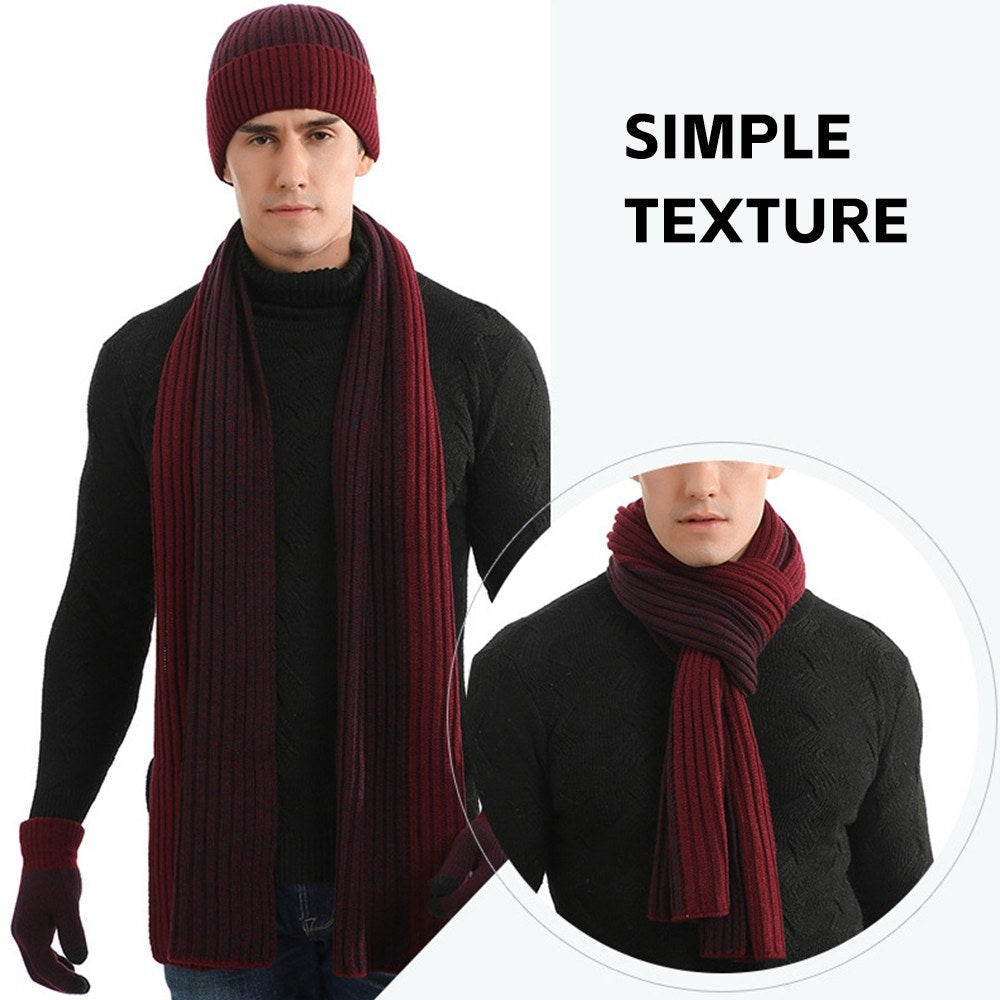 Winter Knit Beanie Hat Scarf and Touch Screen Gloves Set for Women and Men